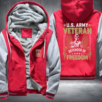 Thumbnail for U.S. Army Veteran Defender of Freedom fleece jacket in Red Grey, product view