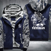 Thumbnail for American Flag U.S. Veteran fleece jacket in Blue Camo, product view