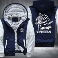Thumbnail for American Flag U.S. Veteran fleece jacket in Blue White, product view