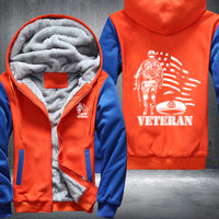 Thumbnail for American Flag U.S. Veteran fleece jacket in Orange Blue, product view