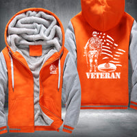 Thumbnail for American Flag U.S. Veteran fleece jacket in Orange Grey, product view
