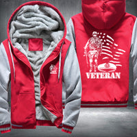 Thumbnail for American Flag U.S. Veteran fleece jacket in Red Grey, product view