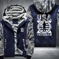 Thumbnail for USA Veteran Soldier Emblem fleece jacket in Blue Camo, product view