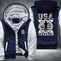 Thumbnail for USA Veteran Soldier Emblem fleece jacket in Blue White, product view