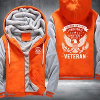 Thumbnail for Freedom Isn't Free U.S. Veteran fleece jacket in Orange Grey, product view