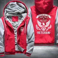 Thumbnail for Freedom Isn't Free U.S. Veteran fleece jacket in Red Grey, product view