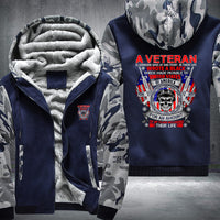 Thumbnail for A Veteran Wrote a Blank Check fleece jacket in Blue Camo, product view