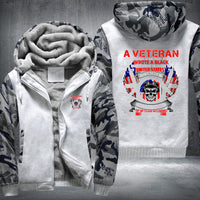 Thumbnail for A Veteran Wrote a Blank Check fleece jacket in White Camo, product view