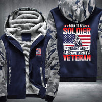 Thumbnail for Born to Be a Soldier Army Veteran fleece jacket in Blue Camo, product view