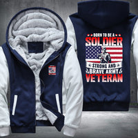 Thumbnail for Born to Be a Soldier Army Veteran fleece jacket in Blue White, product view