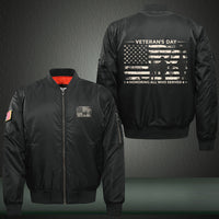 Thumbnail for Veterans Day Honoring All Who Served jacket in Black, product view