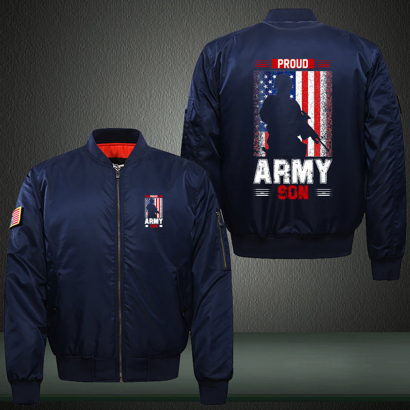 Proud Army Son American Flag jacket in Blue, product view