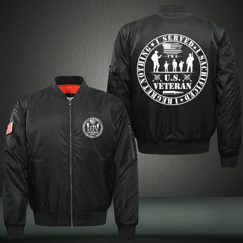 U.S. Veteran Service Badge jacket in Black, product view