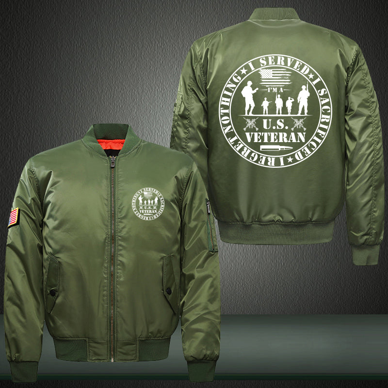 U.S. Veteran Service Badge jacket in Green, product view