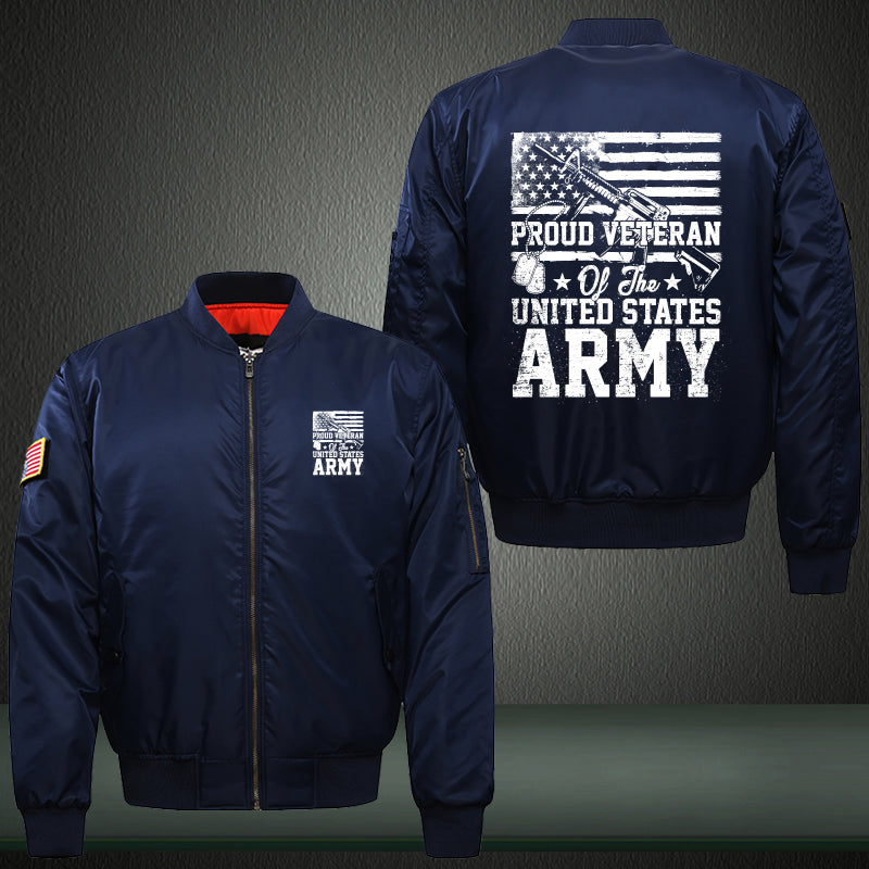 Proud U.S. Army Veteran Flag jacket in Blue, product view