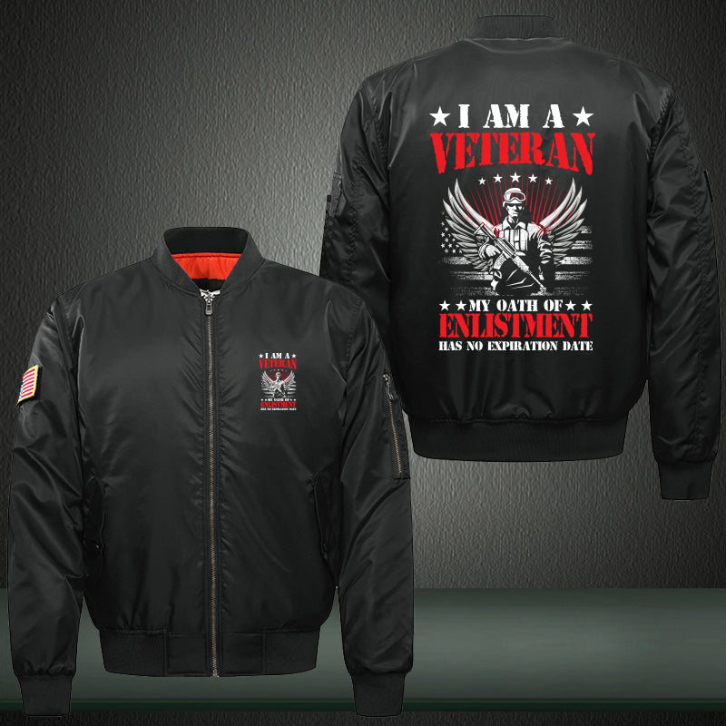 I Am a Veteran Enlistment Eagle jacket in Black, product view