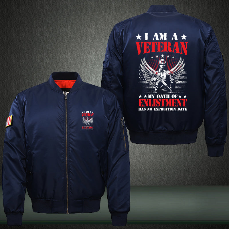 I Am a Veteran Enlistment Eagle jacket in Blue, product view