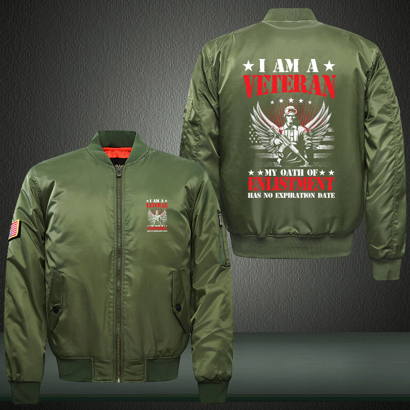 I Am a Veteran Enlistment Eagle jacket in Green, product view