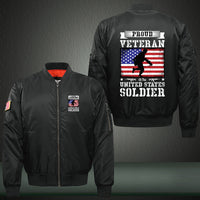 Thumbnail for Proud Veteran U.S. Soldier Flag jacket in Black, product view