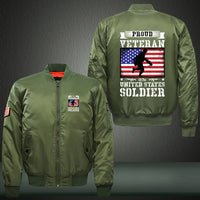 Thumbnail for Proud Veteran U.S. Soldier Flag jacket in Green, product view