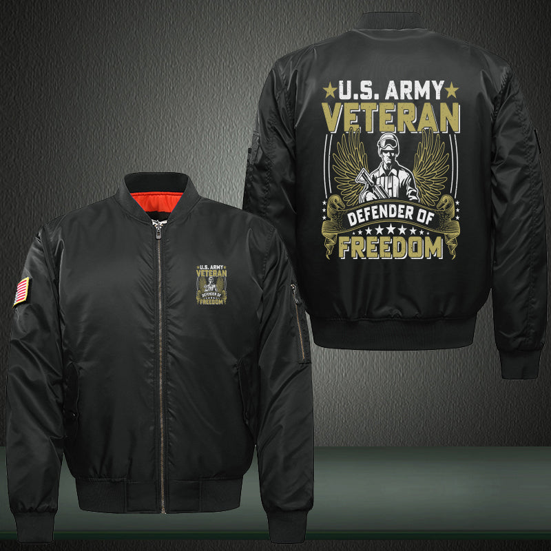 U.S. Army Veteran Defender of Freedom jacket in Black, product view