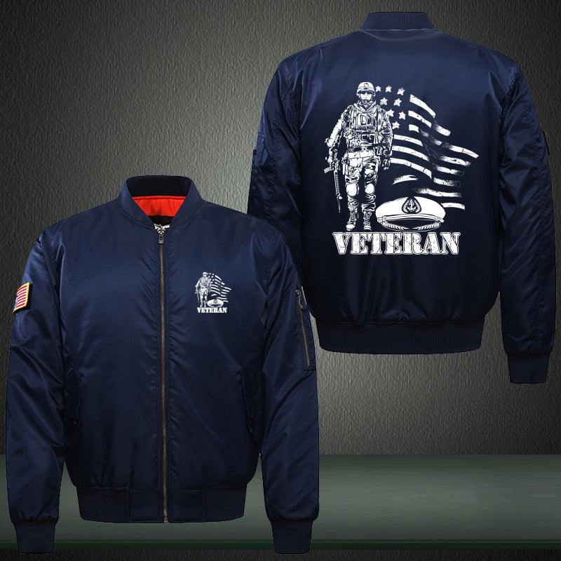 American Flag U.S. Veteran jacket in Blue, product view
