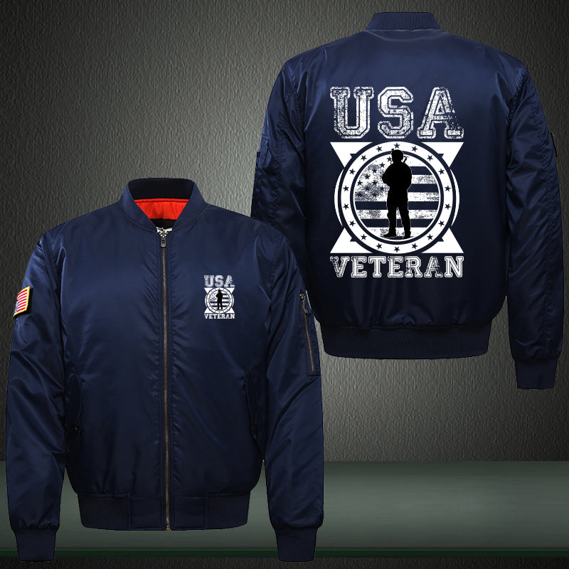 USA Veteran Soldier Emblem jacket in Blue, product view