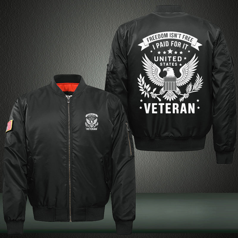 Freedom Isn't Free U.S. Veteran jacket in Black, product view