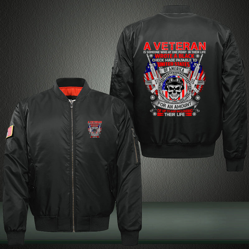 A Veteran Wrote a Blank Check jacket in Black, product view