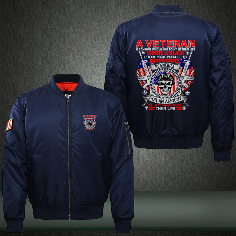 A Veteran Wrote a Blank Check jacket in Blue, product view