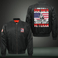 Thumbnail for Born to Be a Soldier Army Veteran jacket in Black, product view