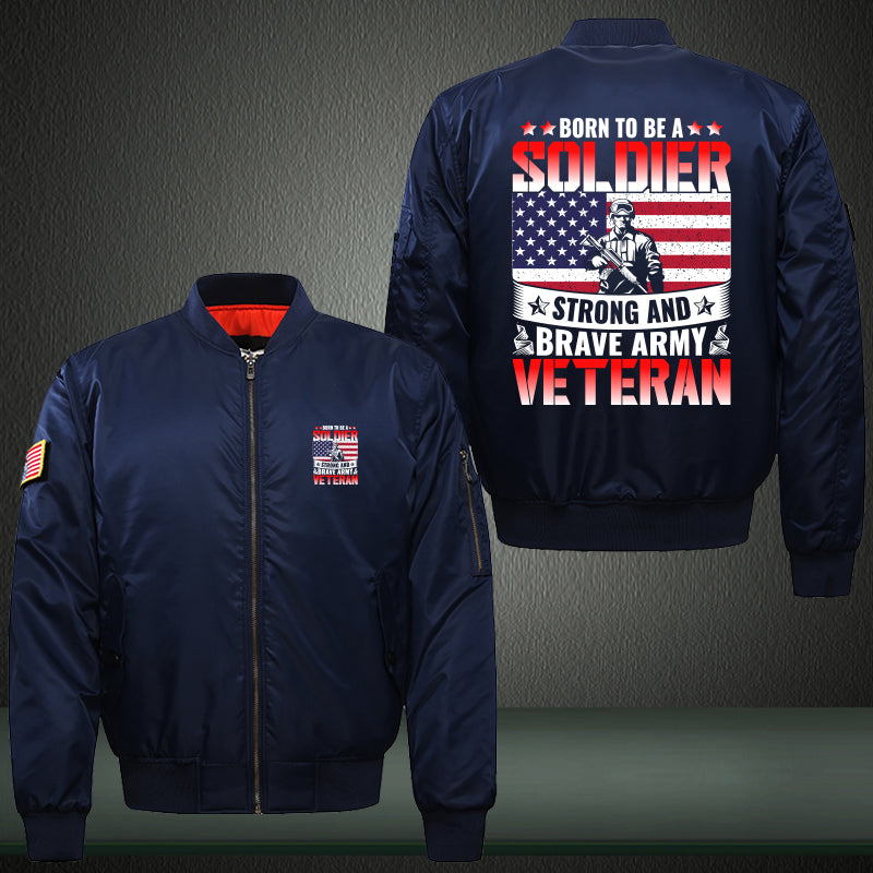 Born to Be a Soldier Army Veteran jacket in Blue, product view