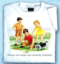 Thumbnail for Childhood Johnny was Deeply and Creatively Disturbed White Tshirt - TshirtNow.website