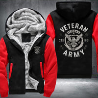 Thumbnail for U.S. Army Veteran Eagle Crest fleece jacket in Black Red, product view