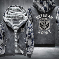 Thumbnail for U.S. Army Veteran Eagle Crest fleece jacket in Grey Camo, product view