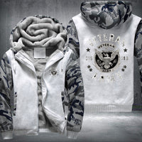 Thumbnail for U.S. Army Veteran Eagle Crest fleece jacket in White Camo, product view
