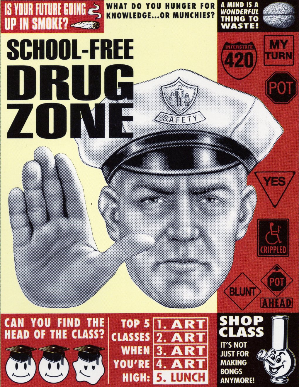 School-Free Drug Zone Retro Spoof tshirt T-Shirt
