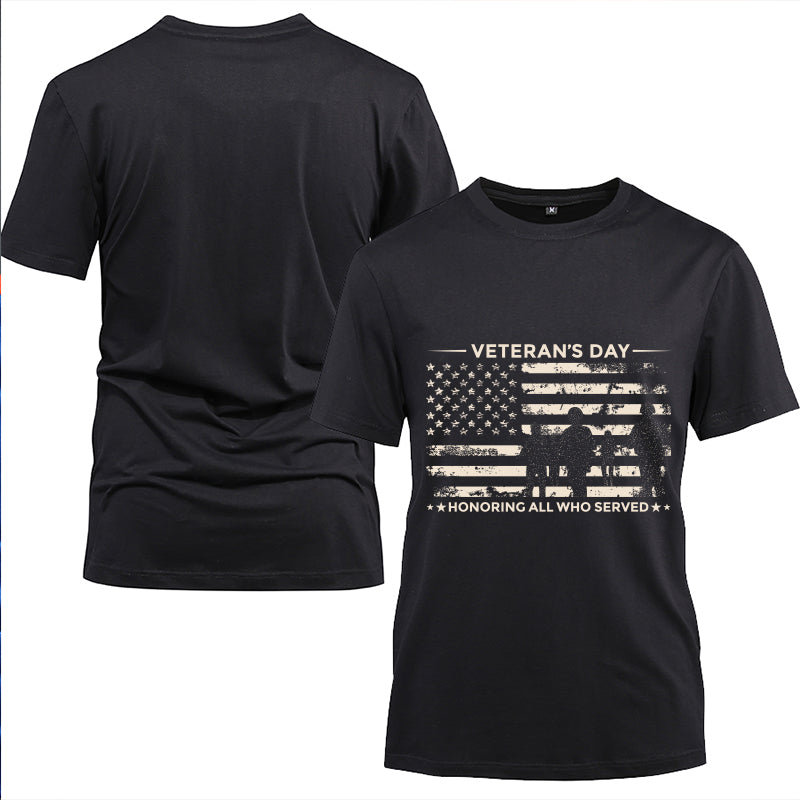 Veterans Day Honoring All Who Served t-shirt in Black, alternate view