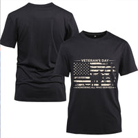 Thumbnail for Veterans Day Honoring All Who Served t-shirt in Black, alternate view