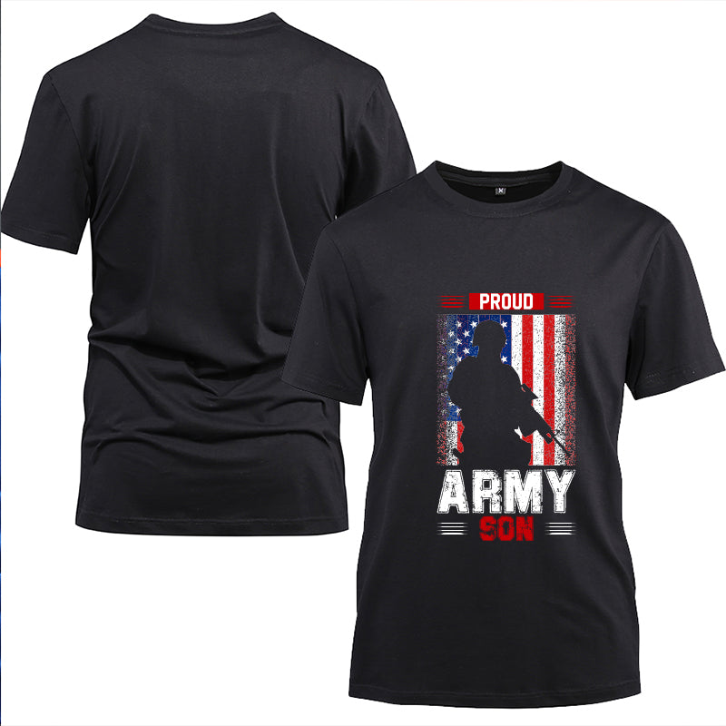Proud Army Son American Flag t-shirt in Black, alternate view