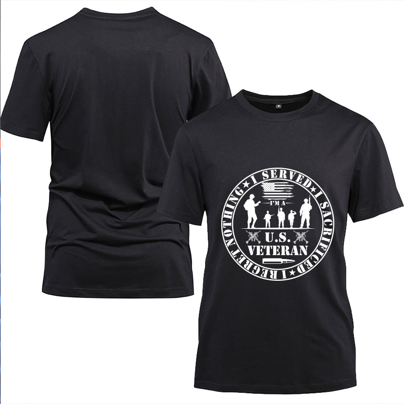 U.S. Veteran Service Badge t-shirt in Black, alternate view
