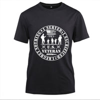 Thumbnail for U.S. Veteran Service Badge t-shirt in Black, front view