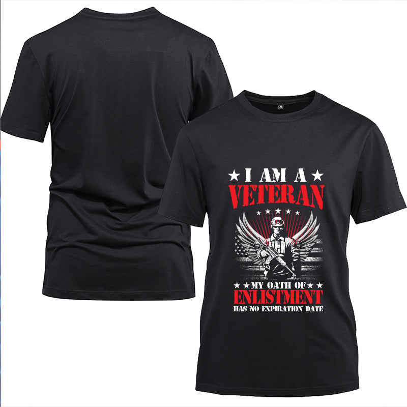I Am a Veteran Enlistment Eagle t-shirt in Black, alternate view