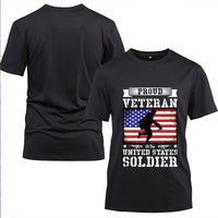 Thumbnail for Proud Veteran U.S. Soldier Flag t-shirt in Black, alternate view