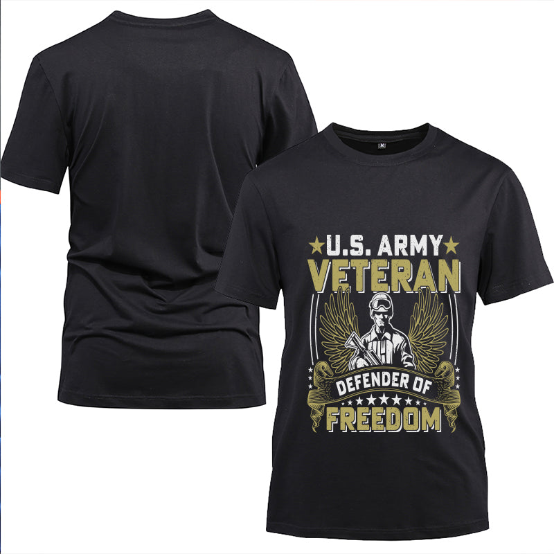 U.S. Army Veteran Defender of Freedom t-shirt in Black, alternate view