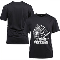 Thumbnail for American Flag U.S. Veteran t-shirt in Black, alternate view
