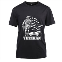Thumbnail for American Flag U.S. Veteran t-shirt in Black, front view