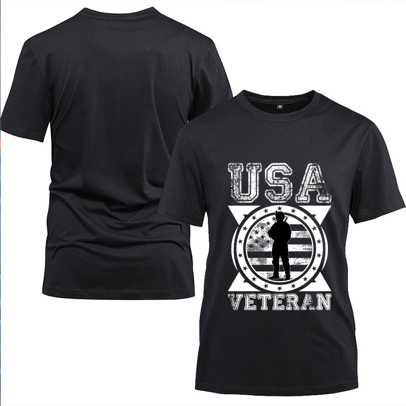 USA Veteran Soldier Emblem t-shirt in Black, alternate view