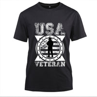 Thumbnail for USA Veteran Soldier Emblem t-shirt in Black, front view