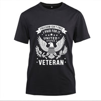 Thumbnail for Freedom Isn't Free U.S. Veteran t-shirt in Black, front view